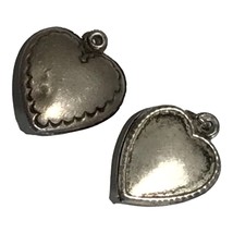 Vintage Lot Of Two Sterling Silver Puffy Heart Charm -Heart See Pictures - $50.00