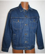 WRANGLER Rugged Wear Plaid Flannel Lined Blue Denim Trucker JACKET M - $55.56 CAD