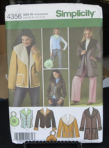 Simplicity 4356 Misses Coat, Jackets, Vest &amp; Purse Pattern - Size 14/16/... - £7.77 GBP