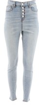 All Worthy by Hunter McGrady Medium Indigo Skinny Ankle Denim Jeans w/Buttons 0 - £46.70 GBP