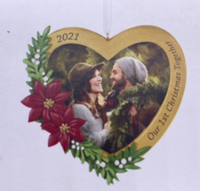 Hallmark 2021 Ornament Our First Christmas Together New Heart Shape Phot... - $177.04 MXN