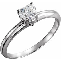 Heart Diamond Engagement Ring 14k White Gold (0.97 Ct G SI1 Clarity) GIA  - £3,210.12 GBP