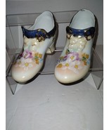 Ceramic Porcelain Right And Left Pair Shoes Slippers Hand Painted - $18.49