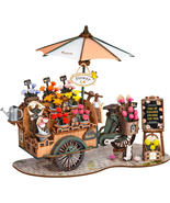 Mini 3D Wooden Flower Cart Puzzle for Adults – Model Building Kit Decor - $75.69 CAD
