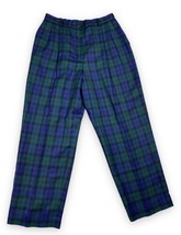 Vtg Pendleton Womens Blue Green Plaid Wool Straight Leg Dress Pants USA Sz 14 - £30.36 GBP