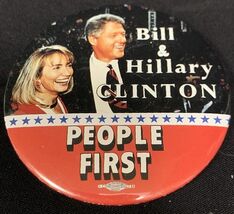 Bill and Hillary Clinton Presidential Inauguration Button Pin KG People ... - $7.91