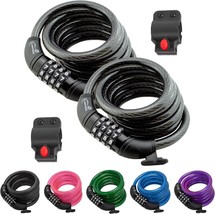 Lumintrail 4 Feet Bike Locks 2 Pack Heavy Duty Anti Theft With, 2 Pack, Black - £29.25 GBP