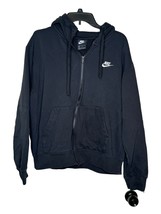 Nike Men Jacket Full Zip Hoodie Drawstring Front Pocket Swoosh Logo Blue... - $29.69