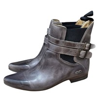 Bed|Stu Ravine Leather Pointed Toe Ankle Boot Gray Distressed Size 10 - $1,575.42 MXN
