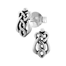 Celtic Knot 925 Sterling Silver Stud Earrings - £11.03 GBP