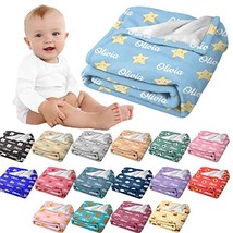 Custom Baby Blankets for Girls Boys with Name Personalized Baby Blankets... - £6.18 GBP+