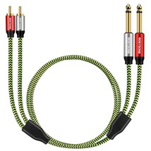 Rca To 1/4 Cable 6Ft, Dual Rca To Dual 1/4 Inch Ts Rca Cables, 1/4 To Rca Cable - £20.36 GBP