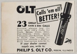 1958 Print Ad OLT 23 Great Game &amp; Bird Calls Pekin,Illinois - $7.18