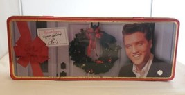 Russell Stover Elvis Presley Happy Holidays Christmas Candy Tin Empty - £5.51 GBP