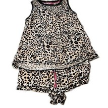 Betsey Johnson Cream/Black/Brown Animal Print Tank Top &amp; Shorts Pajama S... - $15.99