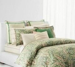 Ralph Lauren Allie Green Paisley Floral King Comforter Set Comf. &amp; 2 King Shams - £153.83 GBP