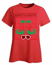 Kellyww Gangsta Wrapper Elf Christmas Gangster Rapper - Ladies T-Shirt Red - £26.10 GBP
