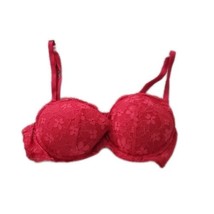 32C Victoria&#39;s Secret Dream Angels Lined Demi Bra ~ Red ~ Adjustable Straps - £17.58 GBP