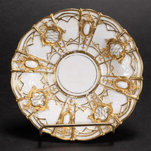 German Meissen Ceramic Heavy Raised Gold Gilded Dish - £157.69 GBP