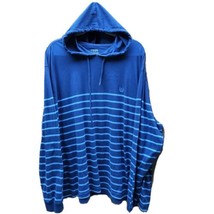 Chaps Mens Hoodie 2XL Tee Long Sleeve Pullover Blue Stripe Accent  - £7.40 GBP