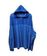 Chaps Mens Hoodie 2XL Tee Long Sleeve Pullover Blue Stripe Accent  - £7.34 GBP