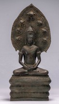 Estatua de Buda - Antigüedad Thai Estilo Bronce Meditación 66cm/66cm - $1,710.18