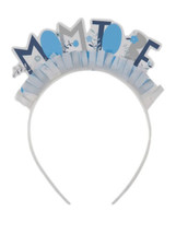 Mom To Be Blue Floral Headband Baby Shower Boy - £2.59 GBP