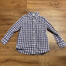 Crewcuts Boys Purple White Check Long Sleeve Button Up Shirt Size 4-5 XS... - £18.29 GBP