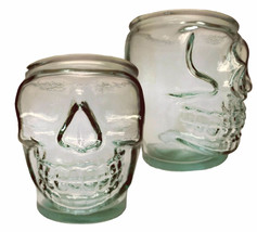 Skull Glass 13.5 oz Clear (Set of 2), for Drinking Glass, Candle Holder, Gothic - £21.98 GBP