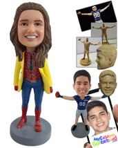Personalized Bobblehead Stylish super spider custome girl ready to fight crime i - £72.57 GBP