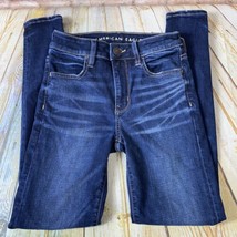 American Eagle HI RISE JEGGING Womens Size 2 Dark Blue Jeans Denim Pants... - £18.68 GBP