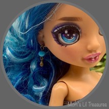 Turquoise Blue Bead Bronze Dangle Doll Earrings • 10-12” Doll Jewelry - $4.90