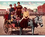 Mule Cart on Beach Atlantic City New Jersey NJ UNP DB Postcard R15 - $10.84