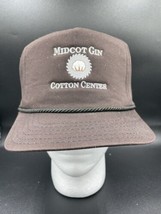 Vtg Trucker Hat Midcot Gin Cotton Farming Foam Cap Snapback Rope USA Made - £11.40 GBP