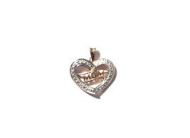 925 Sterling Silver Gold Plated MOM Heart Shaped Pendant (51) - £4.73 GBP