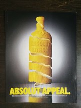 Vintage 1995 Absolut Appeal Citron Vodka Full Page Original Color Ad 1221 - $5.98