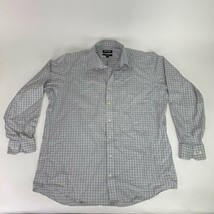Kirkland Signature Mens Traditional Fit Long Sleeve Plaid Shirt Gray Size XL - £13.80 GBP