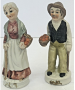 Vintage Grandma &amp; Grandpa Farm Couple Porcelain Figurines 4.5 tall - £10.10 GBP