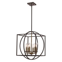 Trans Globe 10986 6Lt Pendant Leila Cage-Rob/Ag - $5,288.11 MXN