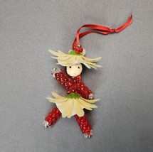 Vintage Handmade Beaded Christmas Ornament Tai Chi Martial Artist Flower Ninja - £15.82 GBP