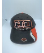 Harley Davidson Hat Cap Adjustable Black Orange HD Motorcycle Logo - $245.95 MXN