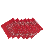 new SET of 6 RED BANDANAS 21&quot; x 21&quot; cowboy cowgirl gear outfit accessori... - $30.42 CAD