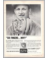 1950s Stan Musial Rawlings Baseball Gloves PRINT AD &quot;Trap-Eze Glove&quot; BX3 - $10.69 CAD