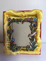 Royal Gem Collection Cloisonné Picture Photo Frame Crystal Flower Frog Metal Gift - £54.95 GBP