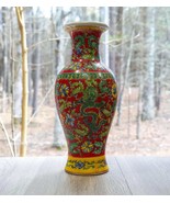 Vintage Chinese Ceramic Enameled With Dragons and Lotus Flowers - 10.25&quot;... - $101.87 CAD