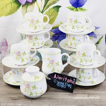 Noritake Progression Clear Day Coffee Tea Set 8 Cups Saucers Creamer Sugar 9080 - £44.11 GBP
