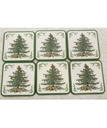 Spode Christmas Tree Coasters Pimpernel Deluxe Finish Made in England - $32.06 CAD