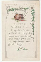 Vintage Postcard Easter Bunny Rabbits Share a Carrot Embossed 1915 - £5.46 GBP