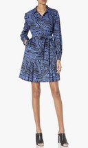 Women&#39;s Sam Edelman Abstract Long Sleeve Shirtdress, Size 8 - Blue. NWT.... - £55.38 GBP