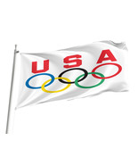 Flag 3x5 outdoor, USA Olympic Team, Size -3x5Ft / 90x150cm, Garden flags - £23.54 GBP